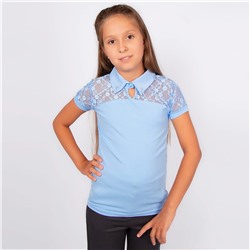 Блузка Benini голубого цвета короткий рукав для девочки