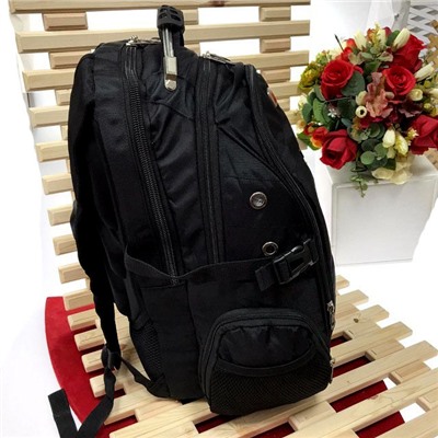 Высококачественный функциональный рюкзак Lerst  из износостойкой ткани чёрного цвета.