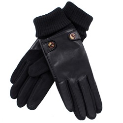 Комбинированные сенсорные перчатки (велюр + кожа PU)