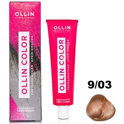 Перманентная крем-краска для волос  COLOR 9/03 Ollin 100 мл