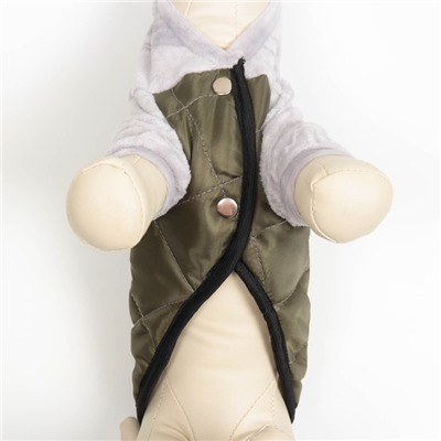 Куртка-бомбер, размер XS ( дс 18-20 см, ош 22-24 см, ог 29-30 см), серо-зеленая