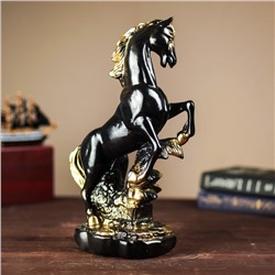 Сувенир "Конь на дыбах" средний чёрный 37 см