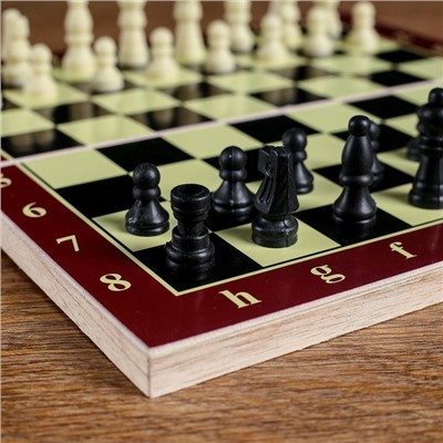 Настольная игра 3 в 1 "Карнал": нарды, шахматы, шашки, 20.5 х 20.5 см,