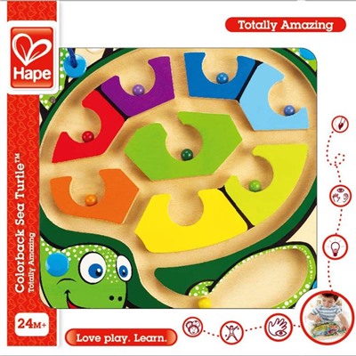 Игрушка-лабиринт Hape «Черепашка» для детей, с шариком, магнитный