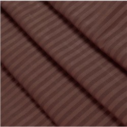 Ткань на отрез страйп сатин полоса 1х1 см 220 см 120 гр/м2 цвет 896/2 шоколад