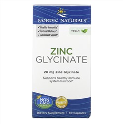 Nordic Naturals, Zinc Glycinate, 20 mg , 60 Capsules