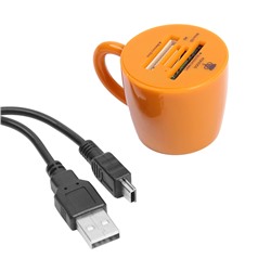 Картридер USB 2.0 Konoos UK-24, 4 разъема для карт памяти