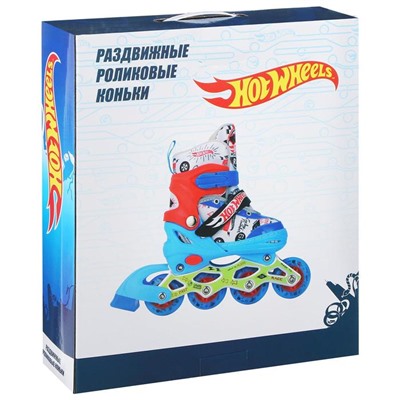 Роликовые коньки Hot Wheels, PU колёса со светом, размер XS (26-29)