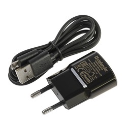 Сетевое зарядное устройство Defender, USB, 1 А, кабель micro USB, 1 м, черное