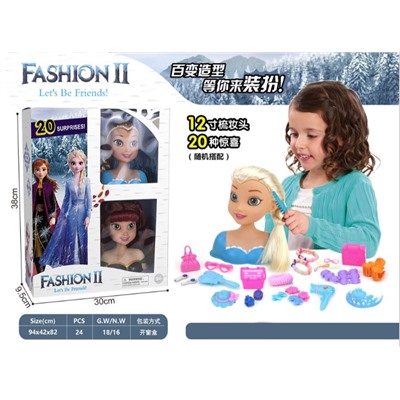 GIRL Кукла-торс для создание причесок. FASHION II 2шт./набор
