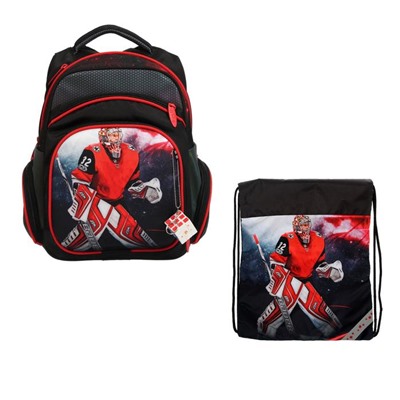 Рюкзак каркасный Luris Твинкл, 38 x 30 x 16 см, наполнение: мешок для обуви: "Хоккей"