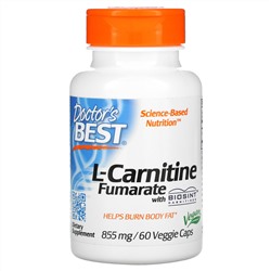 Doctor's Best, L-карнитин фумарат с карнитинами Biosint, 855 мг, 60 растительных капсул