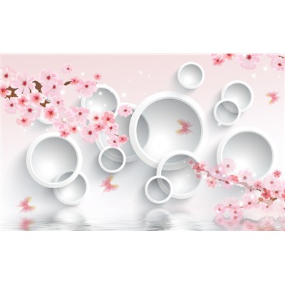 3D Фотообои  «Сакура в цвету»