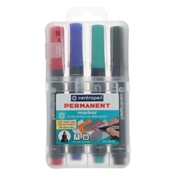Набор маркеров перманентных, 4 цвета, Centropen 8510, 5.0 мм, пластиковая упаковка
