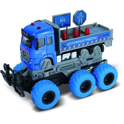 Машина пластиковая FUNKY TOYS FT61095 Грузовик с краш-эффектом, кабина die-cast, 6*6