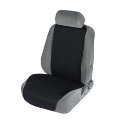 Накидка на переднее сиденье, лен, размер 55 х 130 см, черный, широкое сиденье