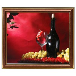 Картина "Натюрморт с вином" 20х25(23,5х28,5) см
