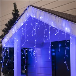 Гирлянда "Бахрома" уличная, УМС, 3 х 0.6 м, 3W LED(SMD-SB)-160-220V, нить белая, свечение синее