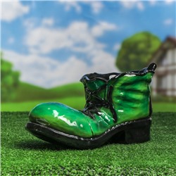 Кашпо "Ботинок" глянец зелёный