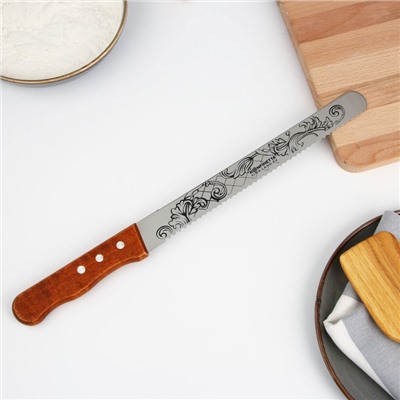 Нож для бисквита двусторонний «Завитки»«, 38 х 3 см, лезвие 25 см