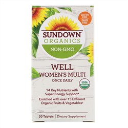 Sundown Organics, Well Women's Multivitamin, Once Daily, 30 Tablets