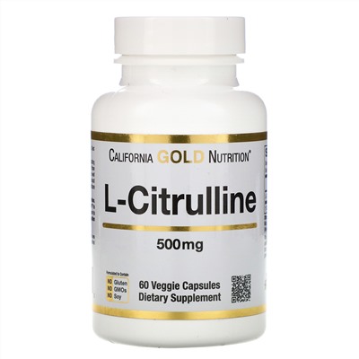 California Gold Nutrition, L-цитруллин, 500 мг, 60 растительных капсул