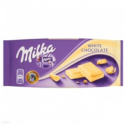 Шоколад Milka White Chocolate 100гр(плитка) (Германия) арт. 816125