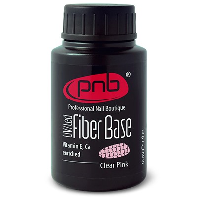 Файбер база с нейлоновыми волокнами прозрачно-розовая Clear Pink Fiber Base PNB 30 мл