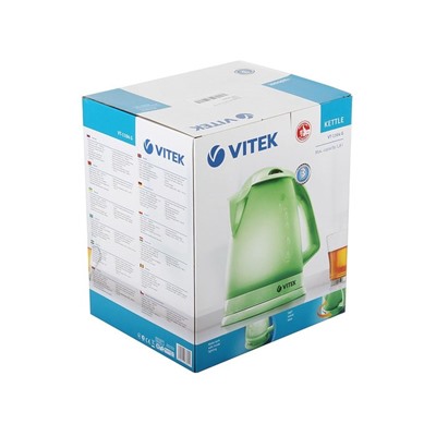 Чайник электрический Vitek VT-1104G, 2200 Вт, 1.8 л, подсветка, зеленый