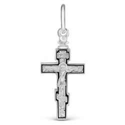 Крест из серебра с частичным чернением - 3 см