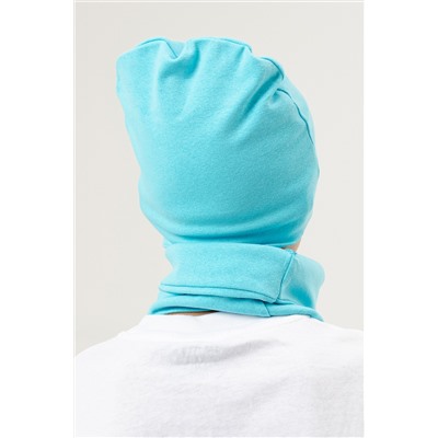 Комплект шапка и шарф для мальчика Буквы Бирюза