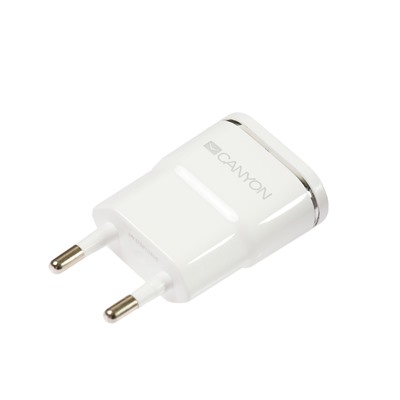 Сетевое зарядное устройство Canyon, USB, 1 А, белое