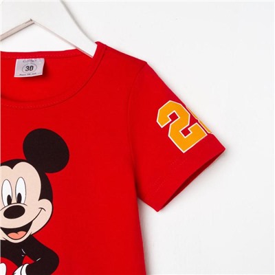 Футболка детская Mickey Микки Маус, рост 86-92, красный