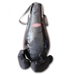 Belon Набор для бокса НБ-004-Т/ТСеЧ Груша каплевидн. 55смх28см + перчатки (темно-сер.+ черный)
