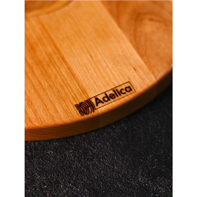 Подарочный набор посуды Adelica «Винный», столик для вина d=32 см, менажница d=25 см, подсвечник d=8 см, берёза