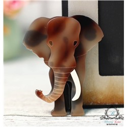 Пластиковая глянцевая брошь "Слон"