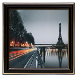 Картина "Ночной Париж" 18х18(21,5х21,5) см