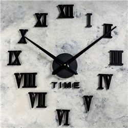 Часы-наклейка DIY "Лорье", d=120 см, черные