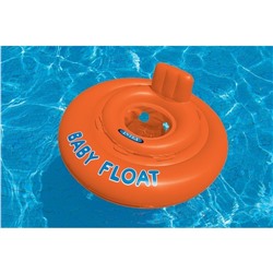 Круг надувной детский с сиденьем для плавания 76*76 см "My Baby Float" оранжевый Intex 56588