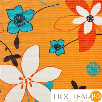 Набор штор "Экономь и Я" 145х250 см - 2 шт., Цветы на оранжевом, полиэфир