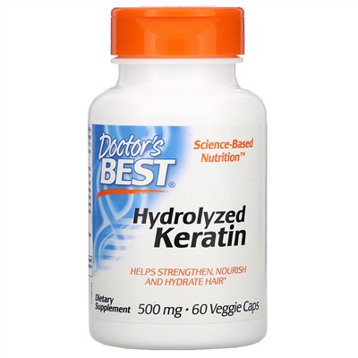 Doctor's Best, Hydrolyzed Keratin, 500 mg, 60 Veggie Caps