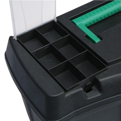 Ящик для инструмента ТУНДРА, 16", 410 х 220 х 190 мм, пластиковый, два органайзера
