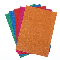 Картон дизайнерский набор, 210 х 297 мм, Sadipal Glitter (с блестками) Deep, 330 г/м², 5 листов х микс 5 цветов