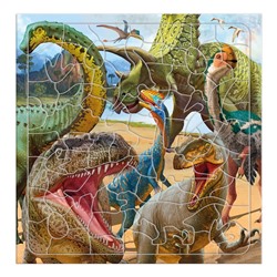 Пазл фигурный на подложке «Динозавры», 80 элементов