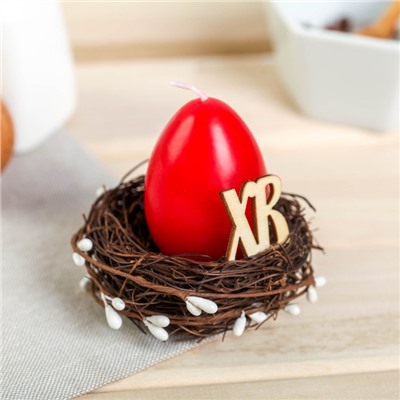 Свеча-яйцо в гнезде «ХВ», 8.5 х 8 см