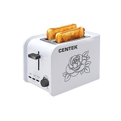 Тостер Centek CT-1427 800 Вт, 6 ур. мощности, на 2 тоста, белый