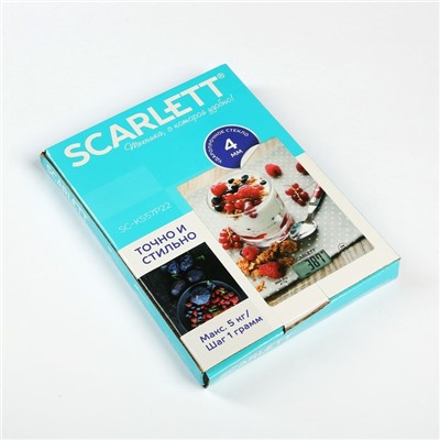 Весы кухонные Scarlett SC-KS57P22, электронные, 5 кг, здоровый завтрак