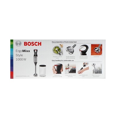 Блендер Bosch MS 62 M 6110, погружной, 1000 Вт, 0.6 л, 12 скоростей, режим турбо, чёрный