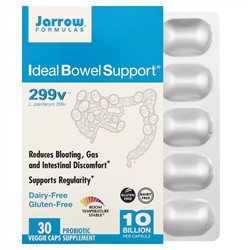 Jarrow Formulas, Ideal Bowel Support, 299v, 10 млрд клеток, 30 растительных капсул