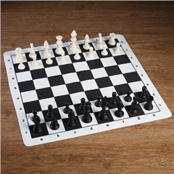 Шахматы в пакете, фигуры (пешка h=4.5 см, ферзь h=9.5 см), поле 50 х 50 см